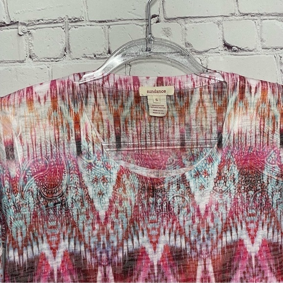 Sundance Sublimation Print Long Sleeve Crewneck Tee size Small - Picture 7 of 8